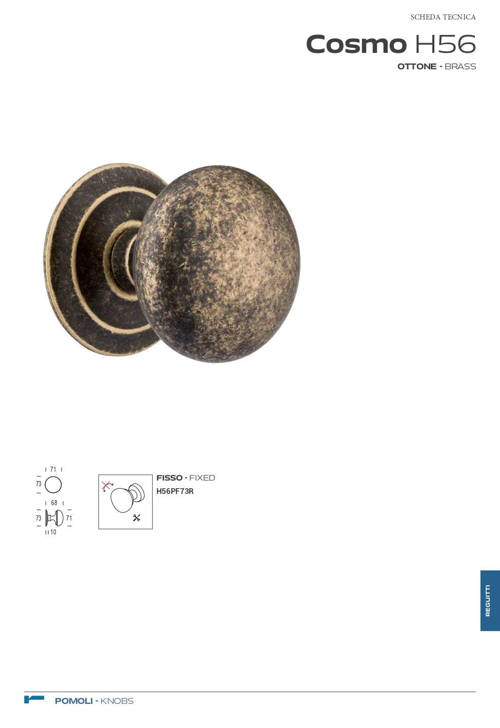 POMOLO COSMO IN OTTONE ANTICHIZZATO CODICE H56PF73RXXBQFXB