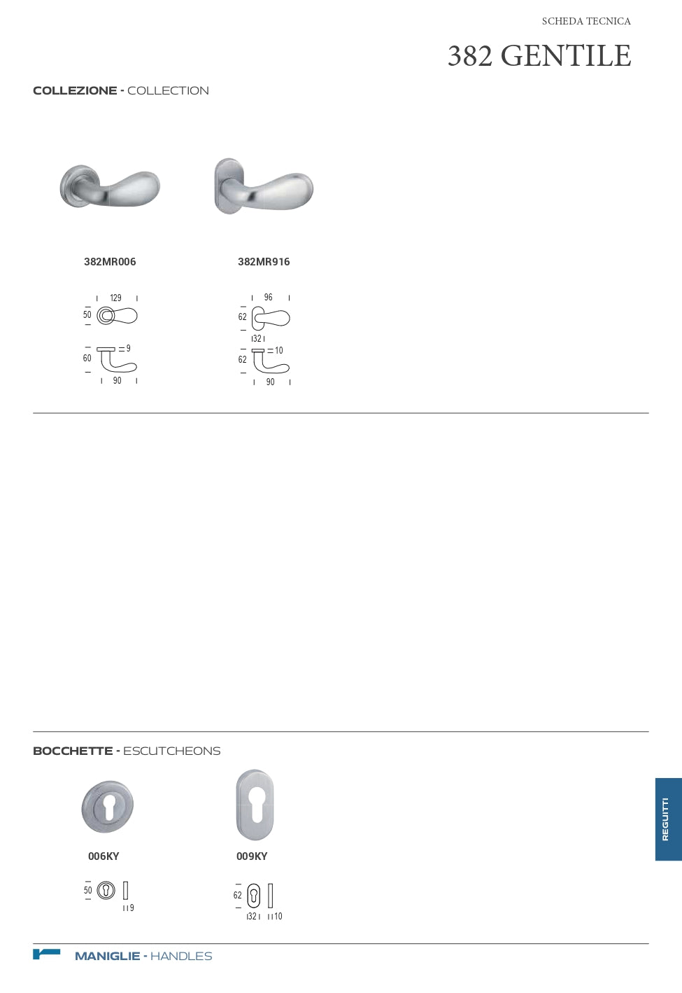 POMOLO GENTILE IN OTTONE LUCIDO VERNICIATO CON TRATTAMENTO PVD ORO CODICE 382MR8173546ZLA