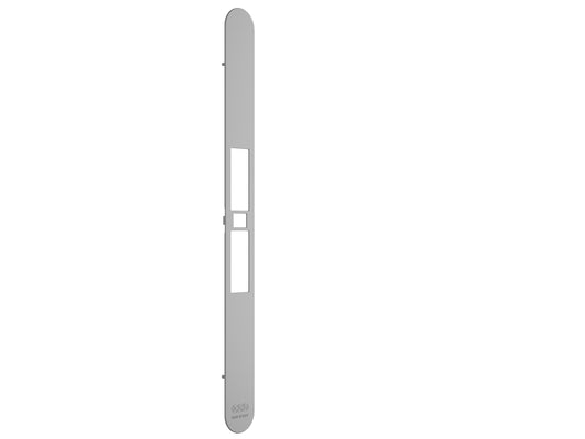 Serratura Touch & Close - ritenuta regolabile  con riferma senza cilindro- Frontalino Argento