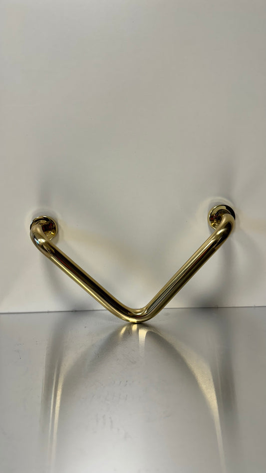 MANIGLIONE TRIANGOLO IN OTTONE CON FINITURA ORO LUCIDO VERNICIATO